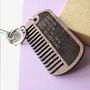 Personalised Beard And Moustache Comb Keyring, thumbnail 6 of 7