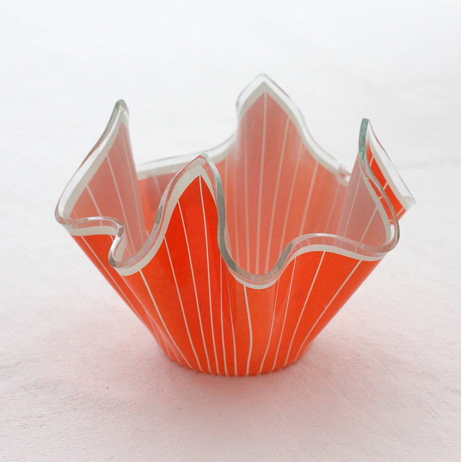Vintage Orange Handkerchief Vase By Magpie Living