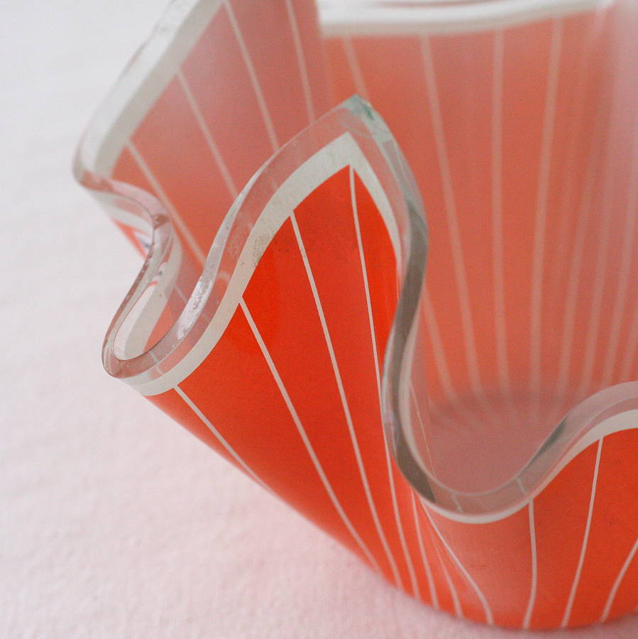 Vintage Orange Handkerchief Vase By Magpie Living