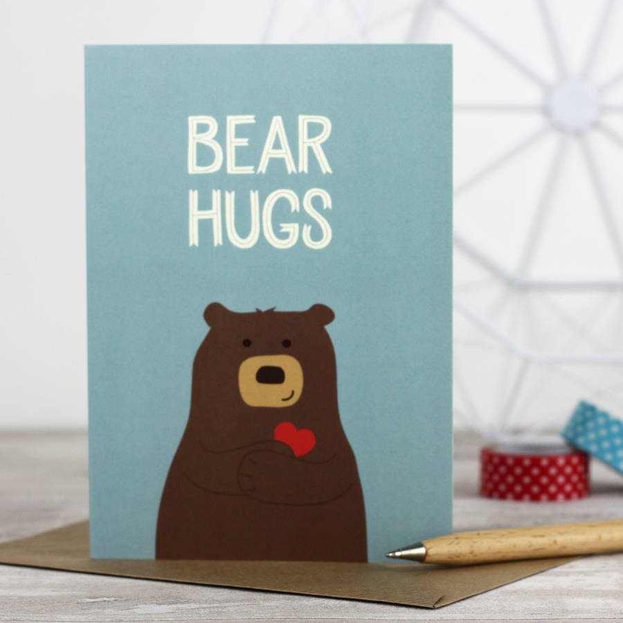 'bear hugs' love or friendship card by wink design | notonthehighstreet.com