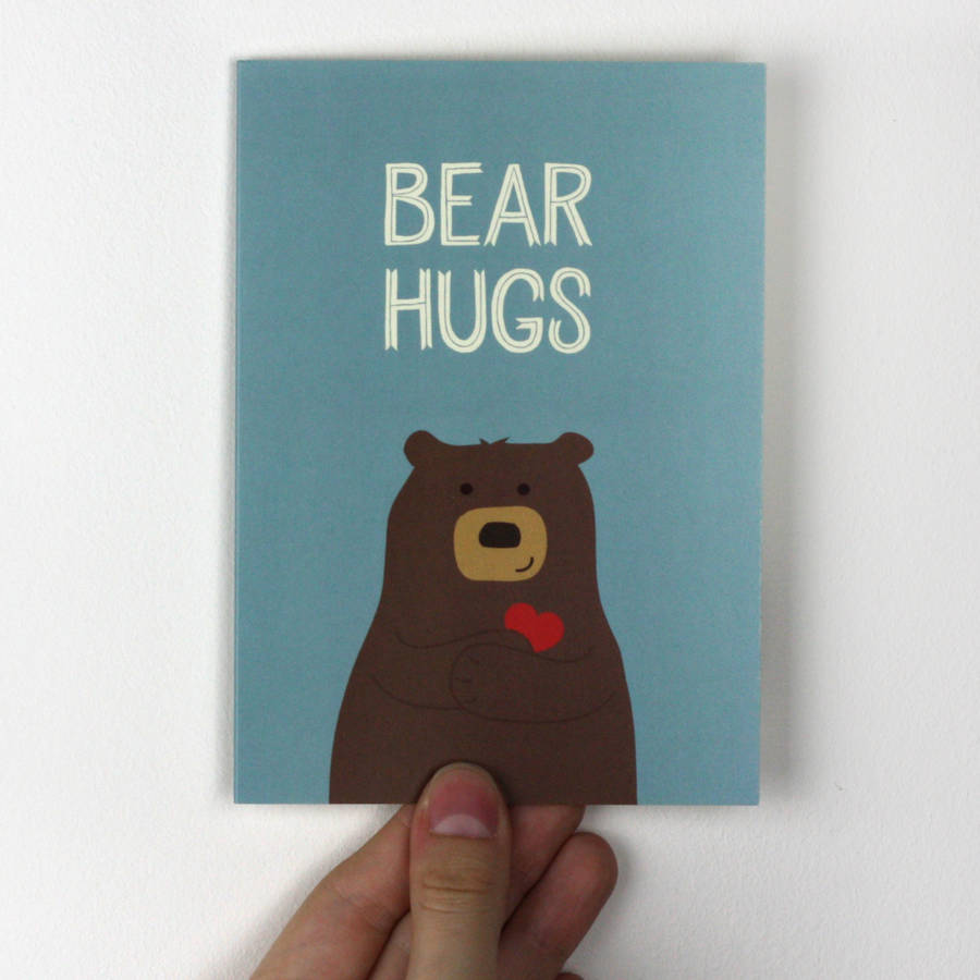 'bear hugs' love or friendship card by wink design | notonthehighstreet.com