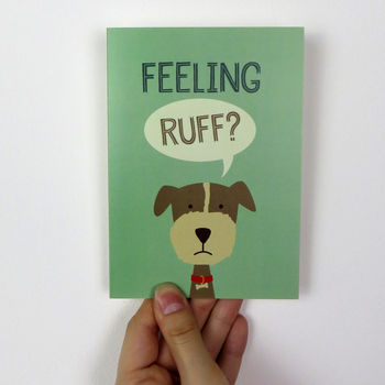 'Feeling Ruff?' Dog Get Well Soon Card, 2 of 2