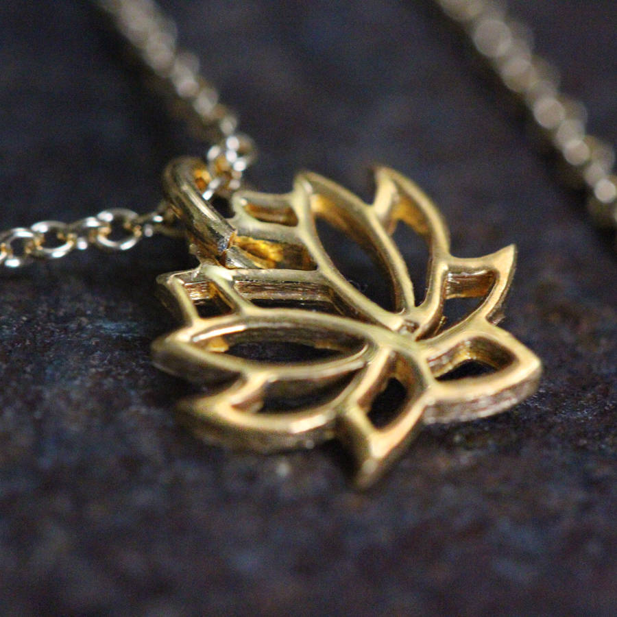 gold lotus necklace by artique boutique