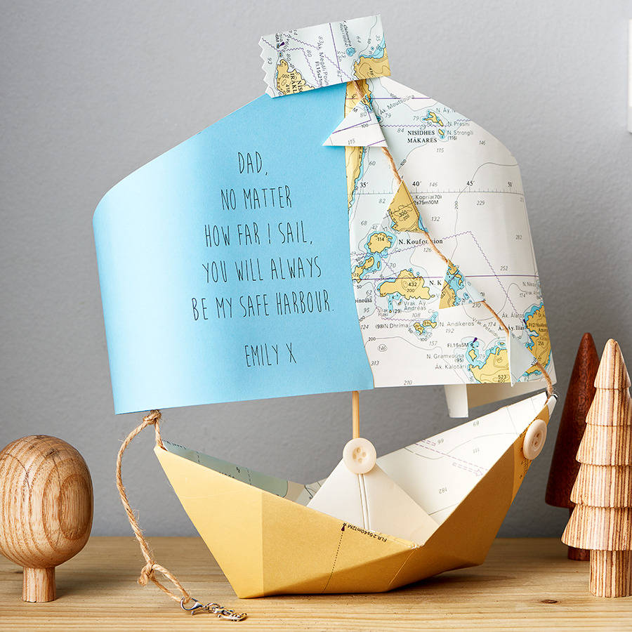 Personalised Nautical Chart Paper Boat Card, 1 of 12