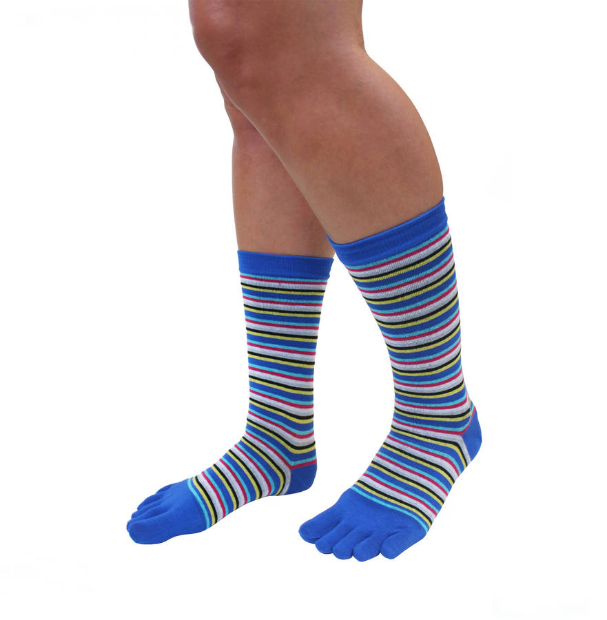 men stripy toe socks by toetoe