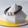 Men's Leather And Silver Story Bracelet, thumbnail 2 of 10