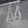 Hammered Drop Triangular Gold Plated Silver Earrings, thumbnail 2 of 6