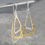 Hammered Silver Triple Triangular Drop Earrings, thumbnail 2 of 5