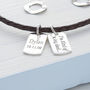 Personalised Silver Mini Dog Tag Leather Necklace, thumbnail 1 of 4