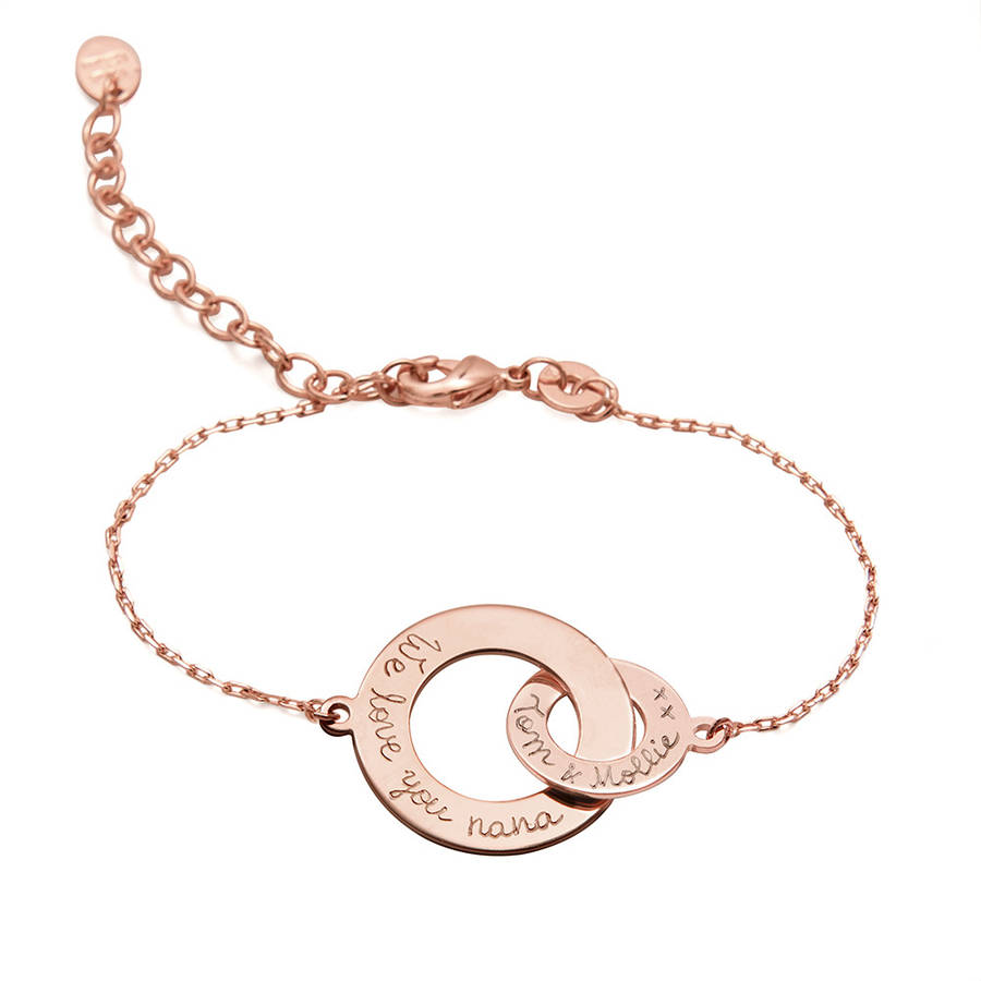 Personalised Rose Gold Intertwined Chain Bracelet By Merci Maman ...