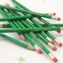 12 Personalised Green Pencils, thumbnail 2 of 4
