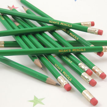 12 Personalised Green Pencils, 2 of 4