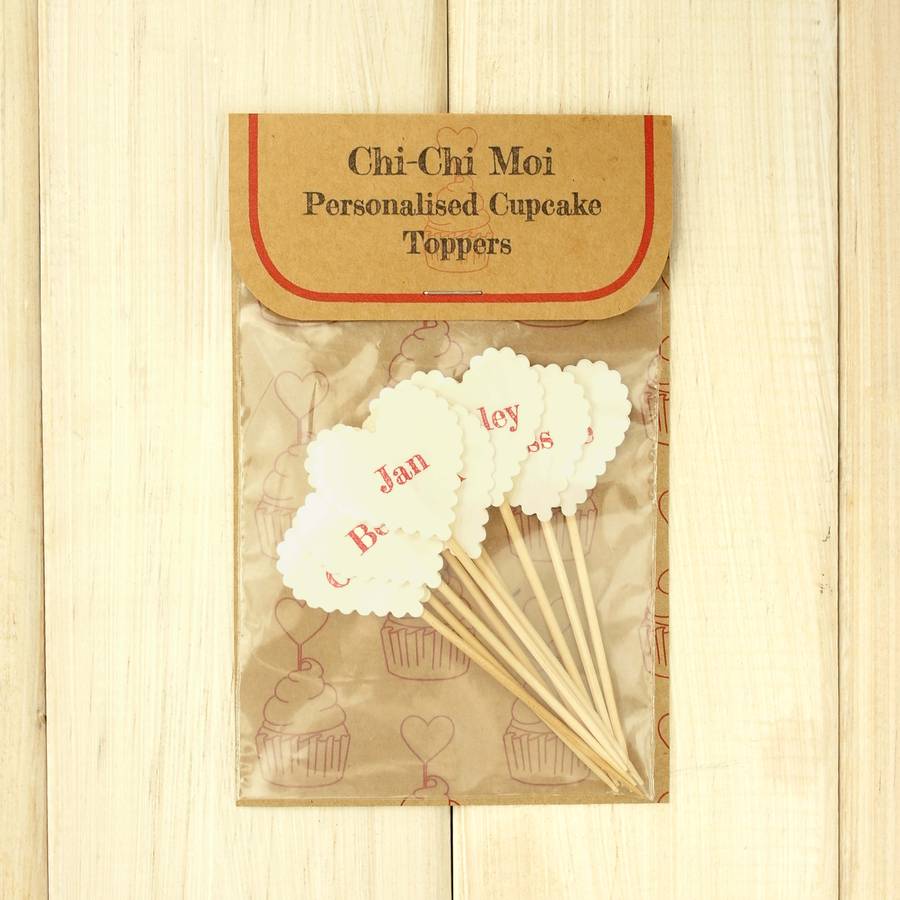10 Personalised Cupcake Toppers By Chi Chi Moi