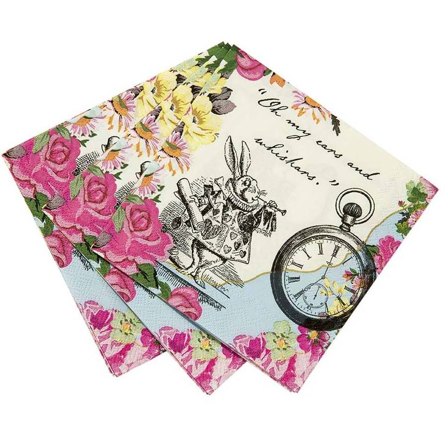 alice in wonderland napkins by postbox party