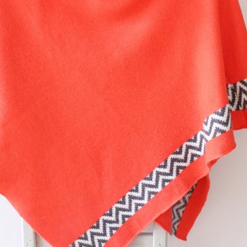 Coral Knitted Lambswool Poncho, 4 of 5