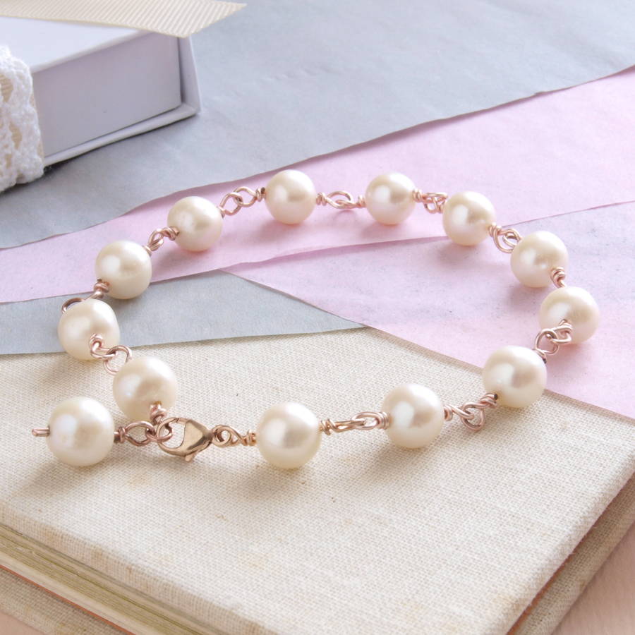 rose gold filled pearl bracelet by jewellery made by me ...