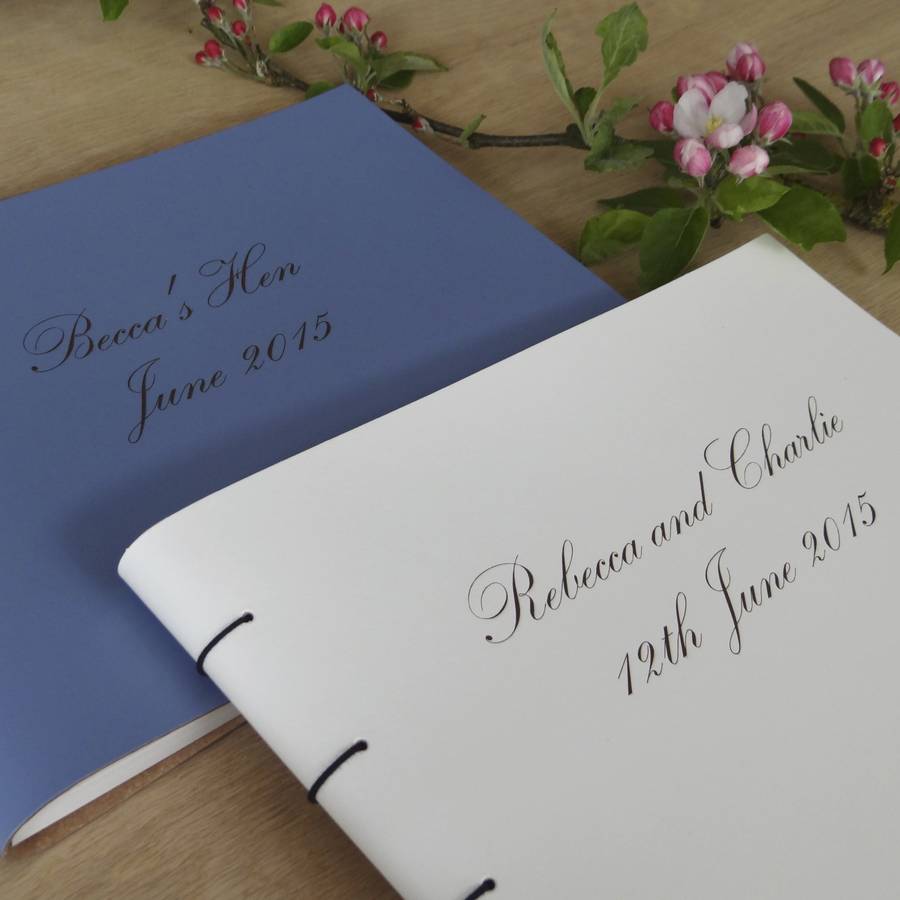 bespoke engraved leather guest book and photo album by artbox