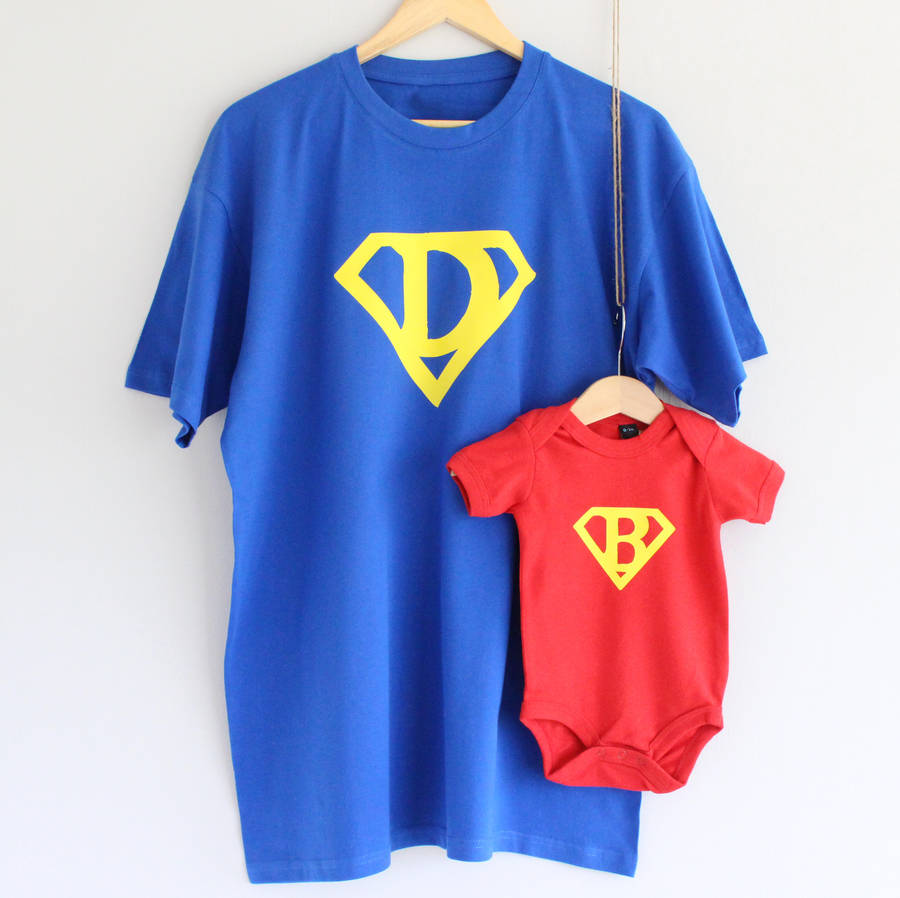 Dad And Baby Superhero T Shirt Set, 1 of 5
