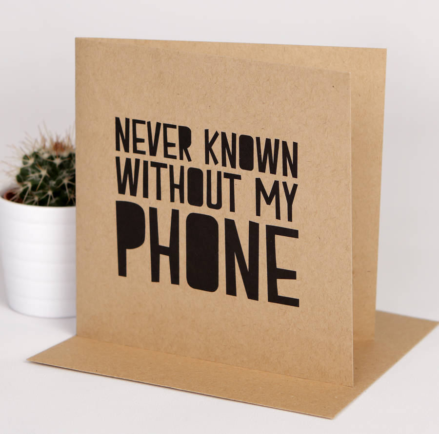 funny phone card for phone lover by bespoke verse