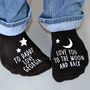 Love You To The Moon Glow In The Dark Socks, thumbnail 1 of 2