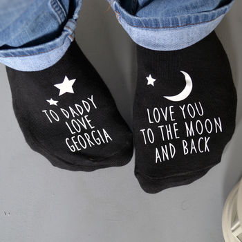 Love You To The Moon Glow In The Dark Socks, 2 of 2