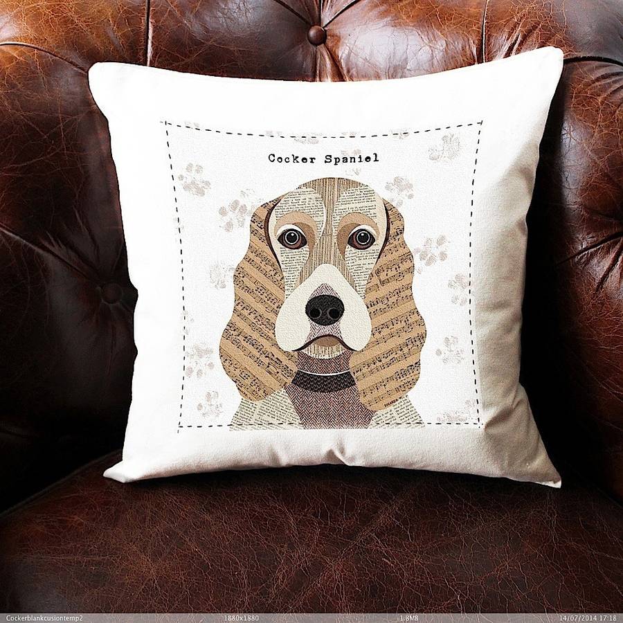 golden cocker spaniel cushion