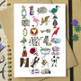Alice In Wonderland Alphabet Card, thumbnail 1 of 2