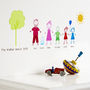 Personalised Stick Family Wall Sticker Portrait, thumbnail 3 of 10