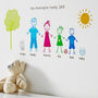 Personalised Stick Family Wall Sticker Portrait, thumbnail 1 of 10