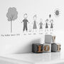 Personalised Stick Family Wall Sticker Portrait, thumbnail 7 of 10