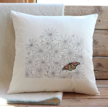 Daisies And Butterfly Cushion Cover, 3 of 4