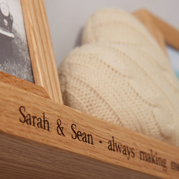 Personalised Multi Photo Frame Shelf With Two Frames, 7 of 12