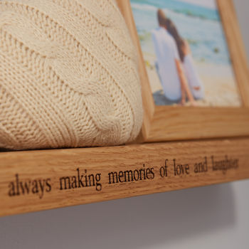 Personalised Multi Photo Frame Shelf With Two Frames, 8 of 12