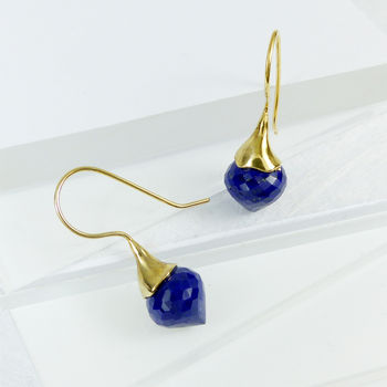 Lapis Lazuli Vermeil Drop Earrings, 2 of 4