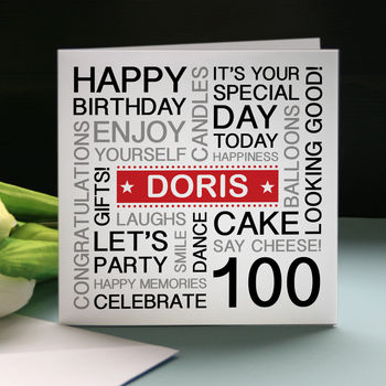 Personalised 100th Birthday Card, 3 of 6
