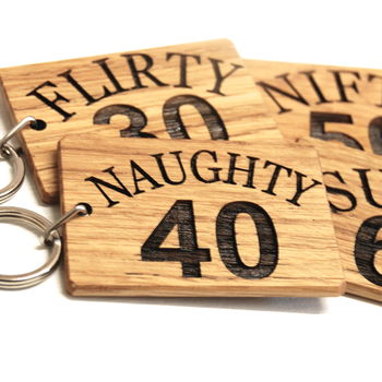 Personalised 30th 40th 50th And 60th Birthday Keyrings, 6 of 7