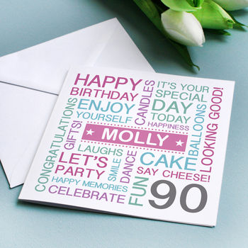 Personalised 90th Birthday Card, 3 of 5