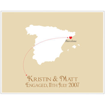 Engaged In Spain Personalised Print, 3 of 12