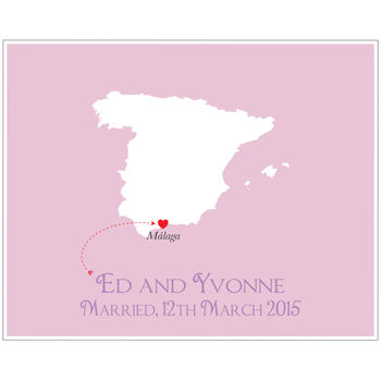 Wedding In Spain Personalised Print, 5 of 11