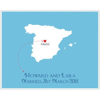 Wedding In Spain Personalised Print, 7 of 11