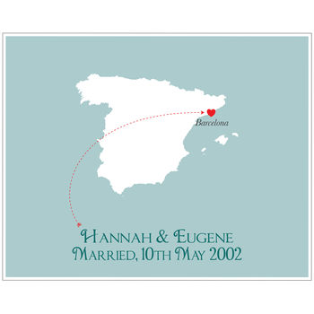 Wedding In Spain Personalised Print, 10 of 11