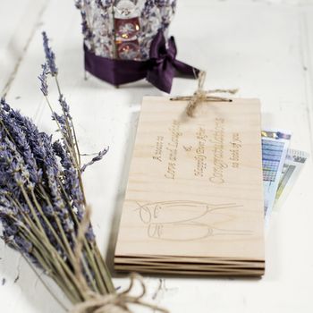 Personalised Wooden Money Wedding Gift Envelopes, 4 of 6
