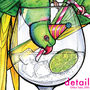 Parakeets In Party Hats Stealing Gin, Unframed Print, thumbnail 5 of 5