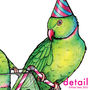 Parakeets In Party Hats Stealing Gin, Unframed Print, thumbnail 4 of 5