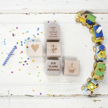 Personalised My First Birthday Wooden Blocks, 4 of 5