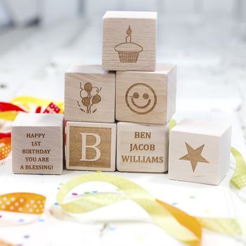 Personalised My First Birthday Wooden Blocks, 2 of 5