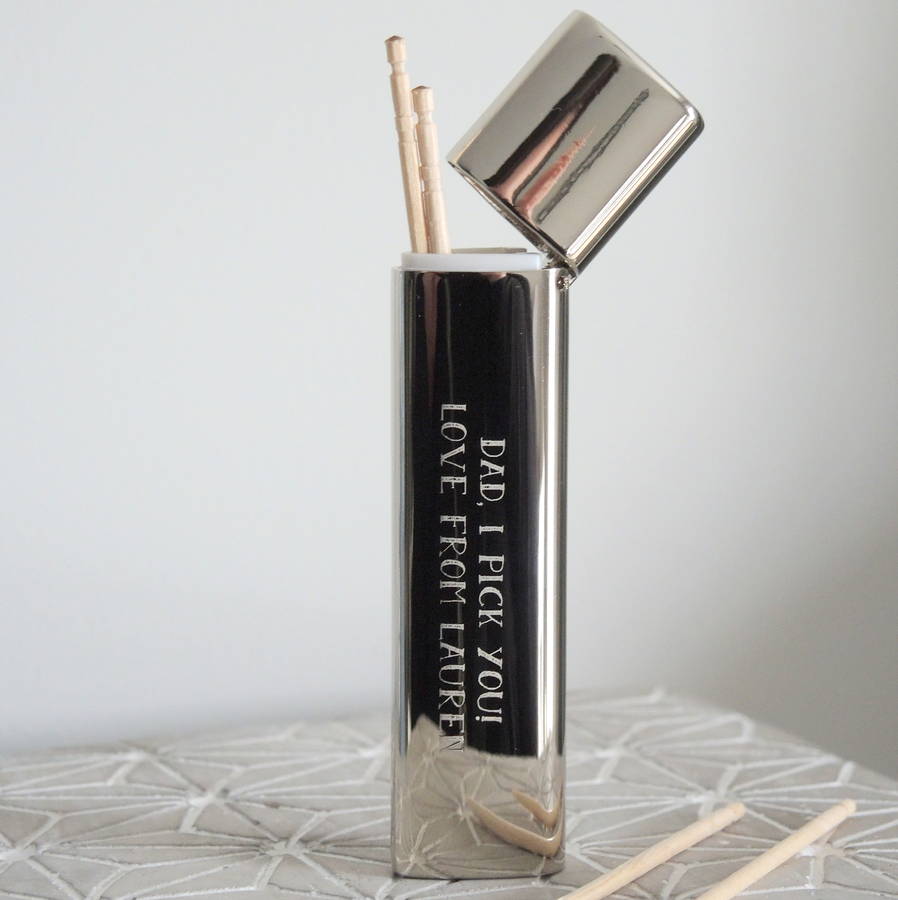 Personalised Silver Tooth Pick Holder By The Alphabet Gift Shop