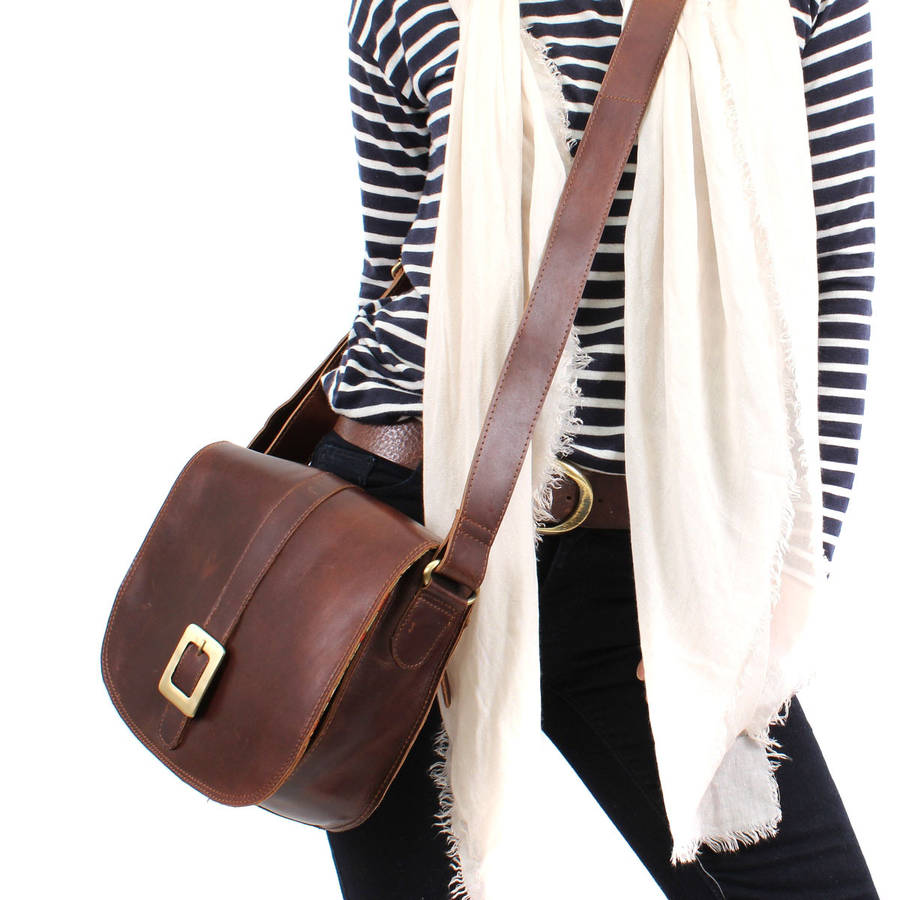 Bette Leather Across Body Saddle Bag