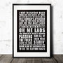 Newcastle United Football Song Chant Poster By Magik Moments 