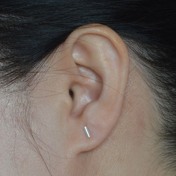 Silver Bar Earring Studs, 4 of 5